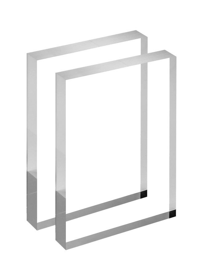 CiaoHER 1in Thickness 6in Square Acrylic Cube Display Block Clear Polished Pedestal Stand Riser Solid Base 6" x 6" x 1", 2 Pack - Image 1